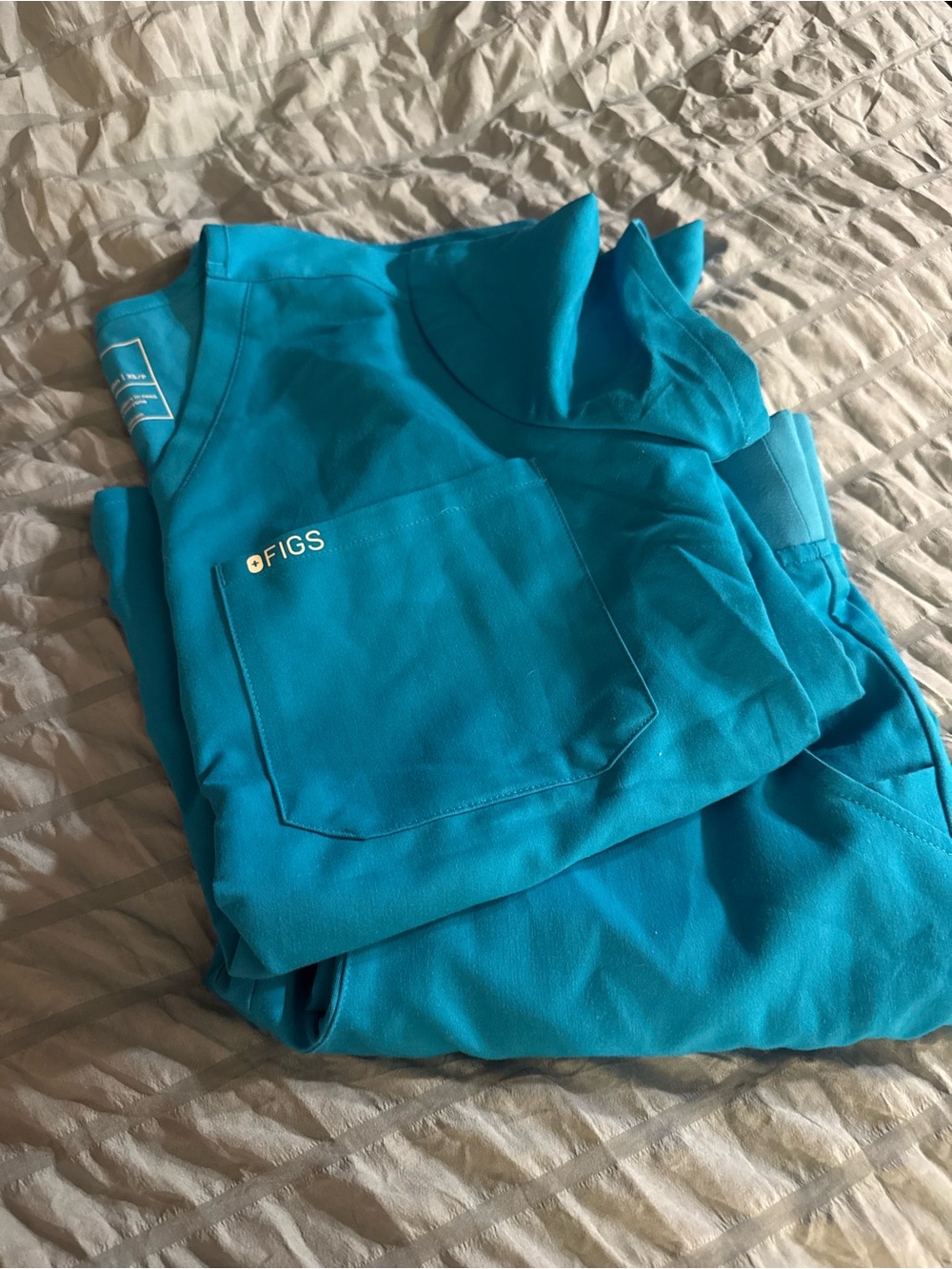 Figs Teal Crewneck/ Joggers Scrub SET